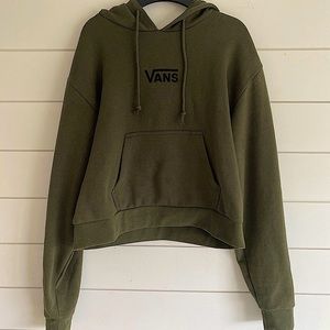 ☀︎︎Olive Green Vans Cropped Hoodie